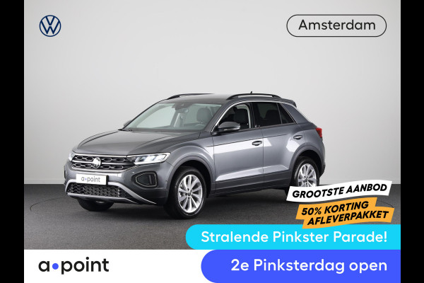 Volkswagen T-Roc Life Edition 1.5 110 kW / 150 pk TSI SUV 7 versn. | Verlengde garantie | Private lease vanaf € 699,- pm | Navigatie via App | Parkeersensoren (Park assist) | Achteruitrijcamera | Adaptieve cruise control |