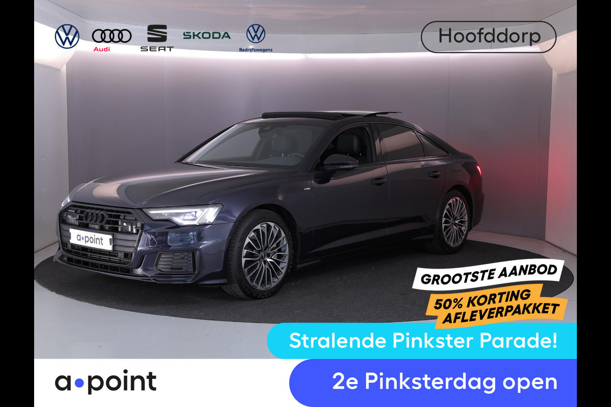 Audi A6 Limousine 50 TFSI e quattro S edition 299 pk S-tronic | SOH 91% | Navigatie | Panoramadak | Trekhaak (wegklapbaar) | Parkeersensoren (Park assist) | Rondomzicht camera | Stoelverwarming | S-Line |