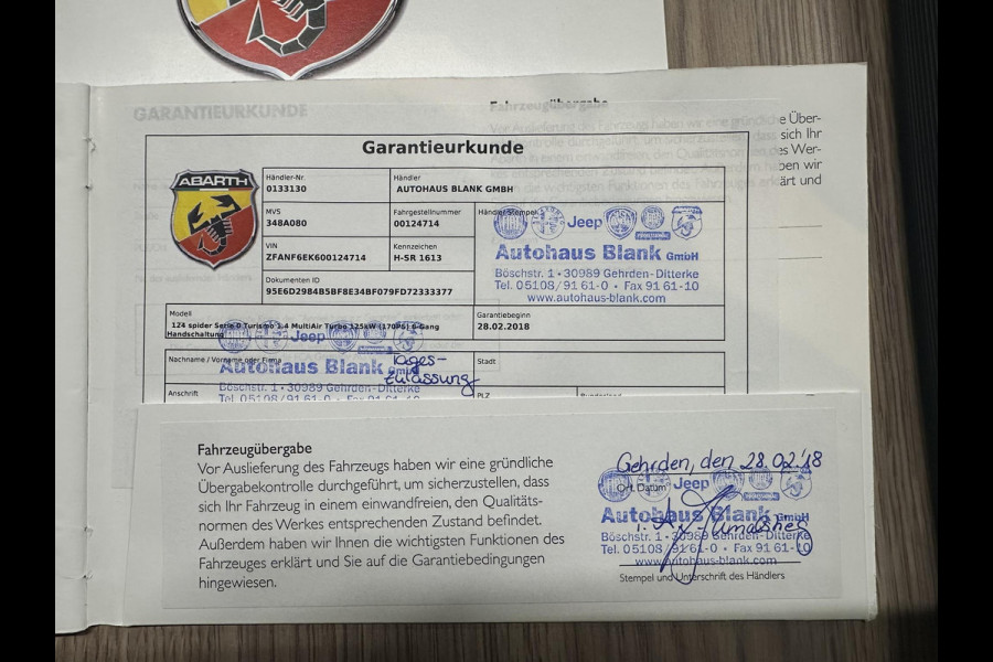 Fiat Abarth 124 Spider 1.4 MultiAir Turbo 170PK Turismo