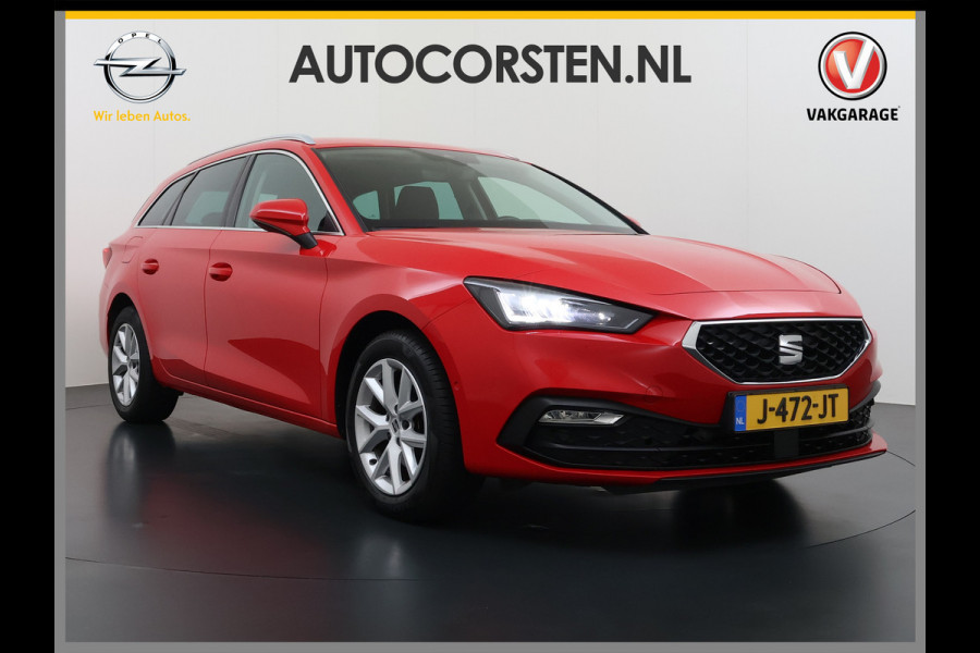 Seat Leon Sportstourer 1.5T 131pk Trekhaak Camera Adaptive-Cruise Navi Ecc Virtual Cockpit Apple Carplay/Android Auto Pdc Style Launch Edi Lmv Led DAB Keyless Isofix Front assist Regensensor Bluetooth Rijstrooksensor 1e Eigenaar Origineel Nederlandse Auto
