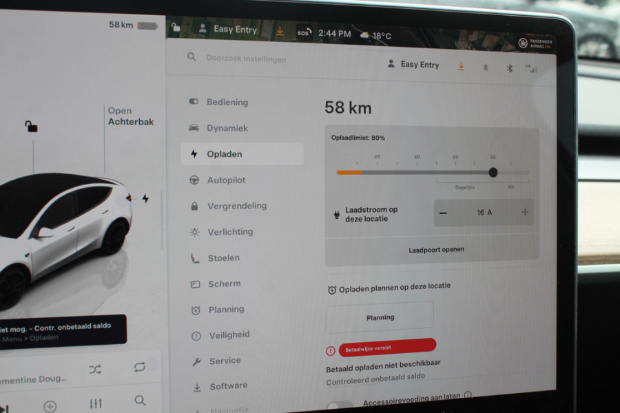 Tesla Model Y Long Range AWD 75 kWh / Autopilot / Panoramadak / Camera / 20'' / Keyless / Leder / Dodehoek / Navigatie / Stoelverwarming