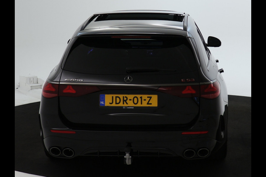 Mercedes-Benz E-Klasse Estate Mercedes-AMG 53 4MATIC+ Hybride | AMG DYNAMIC PLUS Pakket | 21 Inch AMG Velgen | Panorama dak | AMG Driver's Package | Trekhaak | Burmester® | Inclusief 24 maanden MB Certified garantie voor Europa.