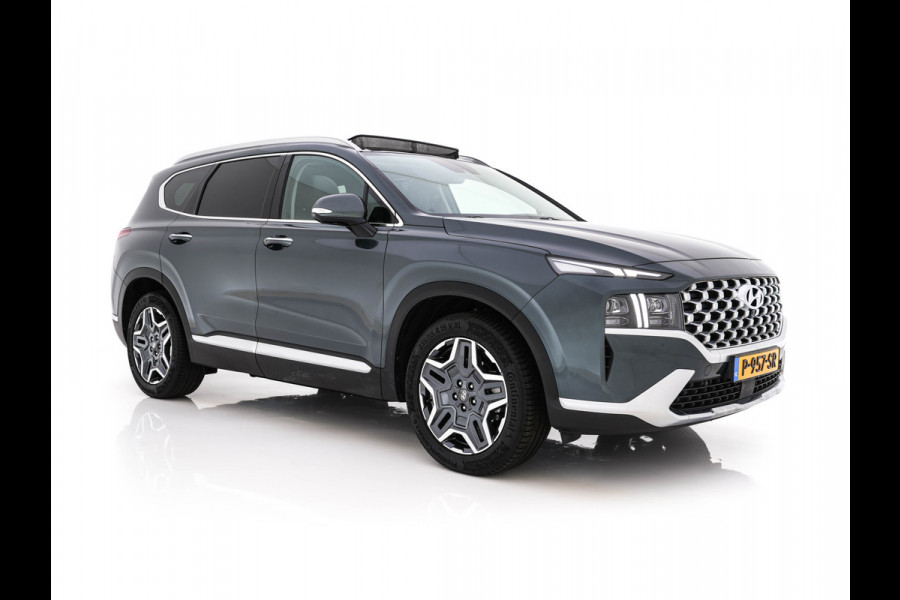 Hyundai Santa Fe 1.6 T-GDI HEV Premium Sky (Face-lift) (INCL-BTW) *PANO | LEATHER | FULL-LED | ADAPTIVE-CRUISE | BLINDSPOT | MEMORY-PACK | DIGI-COCKPIT | SHIFTPADDLES | PRIVACYGLASS | NAVI-FULLMAP | HEAD-UP |19''ALU*