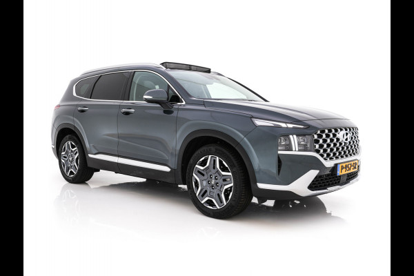 Hyundai Santa Fe 1.6 T-GDI HEV Premium Sky (Face-lift) (INCL-BTW) *PANO | LEATHER | FULL-LED | ADAPTIVE-CRUISE | BLINDSPOT | MEMORY-PACK | DIGI-COCKPIT | SHIFTPADDLES | PRIVACYGLASS | NAVI-FULLMAP | HEAD-UP |19''ALU*