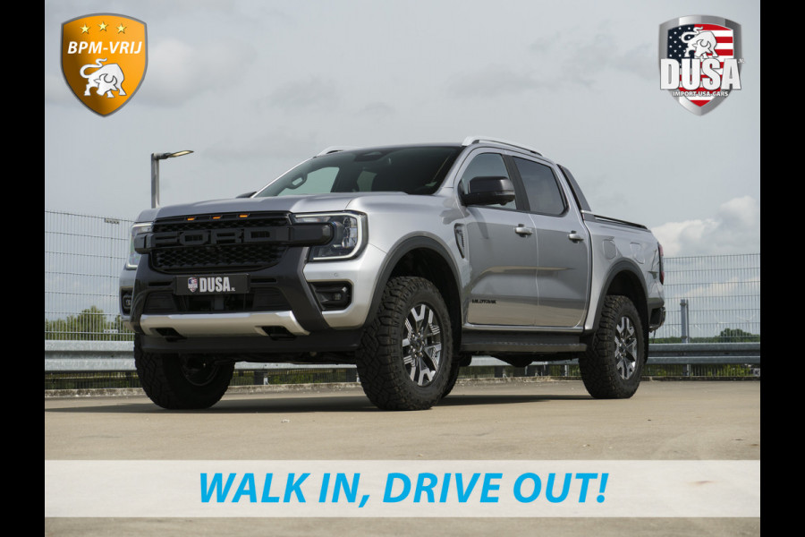 Ford Ranger 2.3L | Wildtrak | PHEV | Liftkit | Raptor Grille | Mud-Tec Rolcover | 3.500kg trekken | Iconic Silver Getoonde accessoires zijn verkrijgbaar tegen meerprijs
