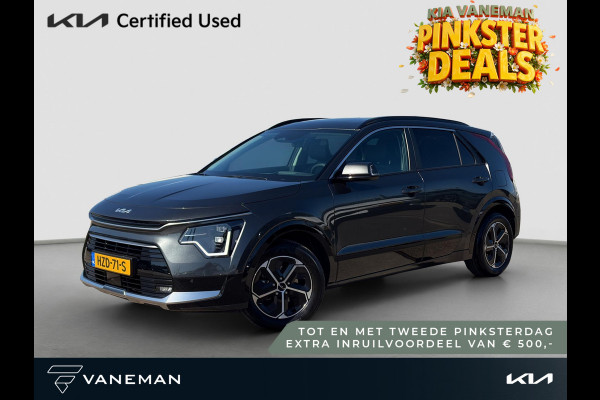Kia Niro 1.6 GDi Hybrid DynamicPlusLine Leder | Stoel- en Stuurverwarming | Adapt. Cruise | Schuif/Kanteldak | Elektr. Achterklep |