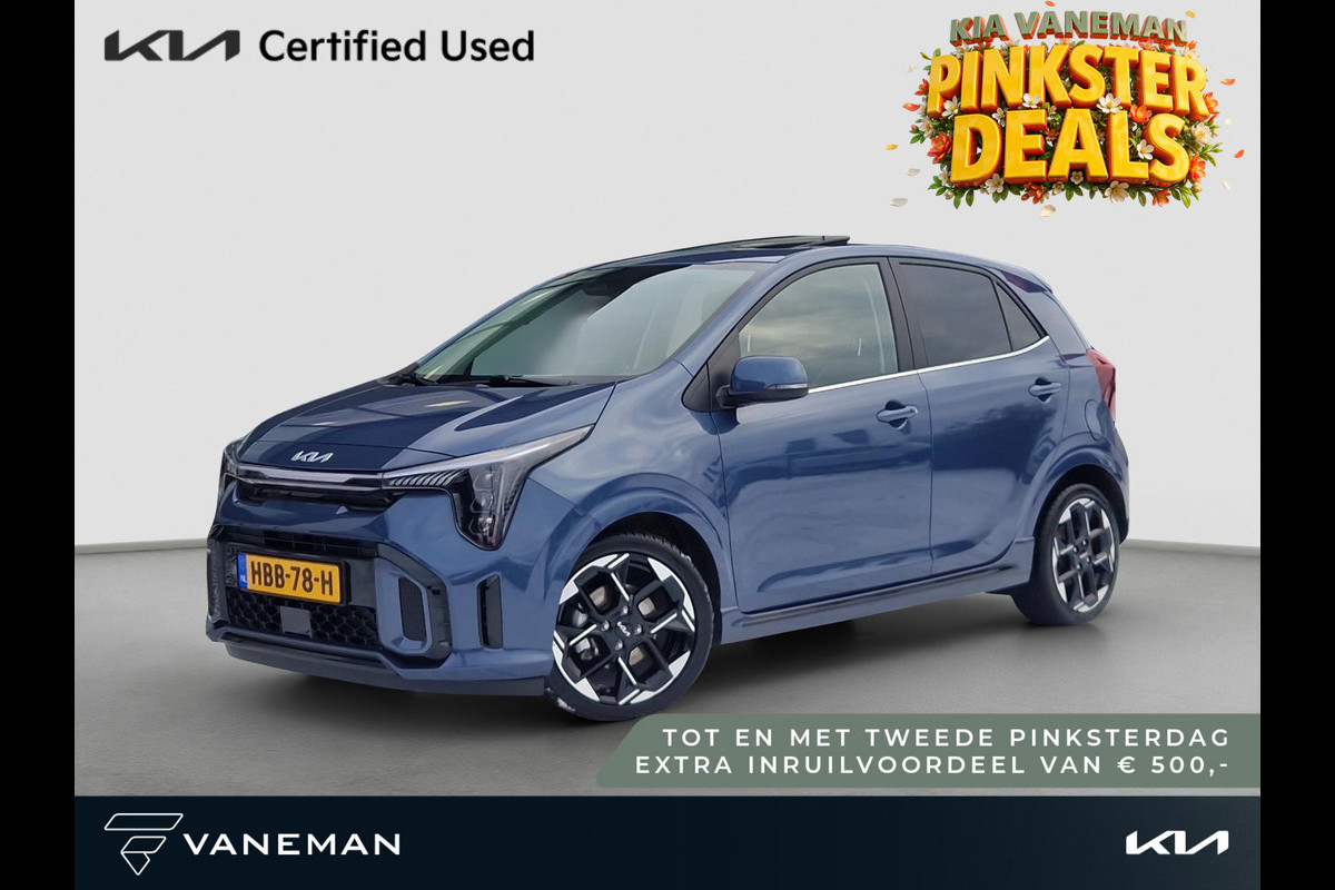 Kia Picanto 1.0 DPI GT-Line | Beschikbaarheid In Overleg | Open Dak | LED | Leder | PDC | Navi | Clima |