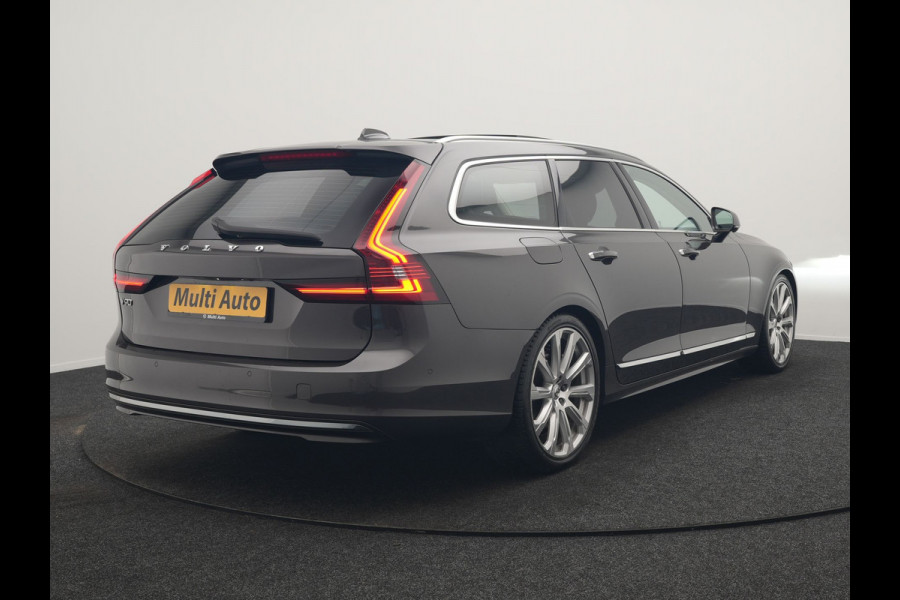 Volvo V90 T6 AWD Inscription PHEV 340pk Dealer O.H. | Trekhaak Af Fabriek | Panodak | Head Up | Adaptive Cruise | 360 Camera | Harman / Kardon | Lederen Sportstoelen Memory & Verwarmd | Keyless | Stuur Verwarmd | Blis | Apple Carplay | DAB | Plug In Hybrid |