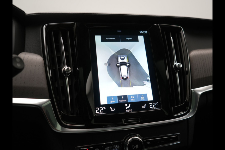 Volvo V90 T6 AWD Inscription PHEV 340pk Dealer O.H. | Trekhaak Af Fabriek | Panodak | Head Up | Adaptive Cruise | 360 Camera | Harman / Kardon | Lederen Sportstoelen Memory & Verwarmd | Keyless | Stuur Verwarmd | Blis | Apple Carplay | DAB | Plug In Hybrid |