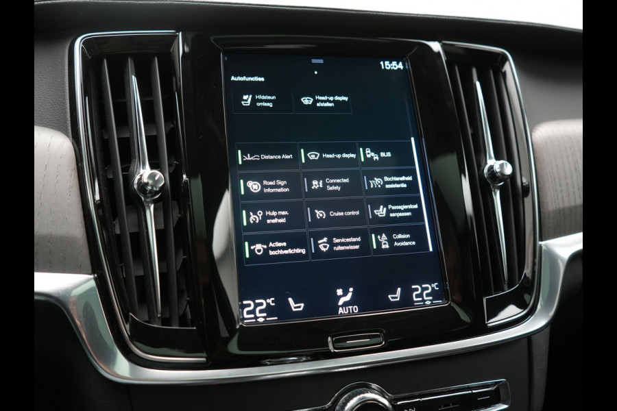Volvo V90 T6 AWD Inscription PHEV 340pk Dealer O.H. | Trekhaak Af Fabriek | Panodak | Head Up | Adaptive Cruise | 360 Camera | Harman / Kardon | Lederen Sportstoelen Memory & Verwarmd | Keyless | Stuur Verwarmd | Blis | Apple Carplay | DAB | Plug In Hybrid |