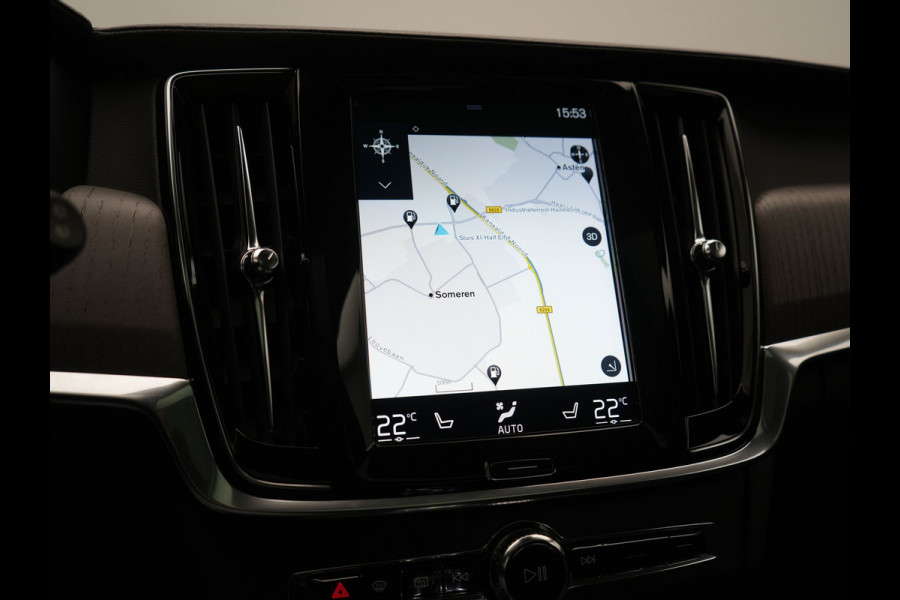 Volvo V90 T6 AWD Inscription PHEV 340pk Dealer O.H. | Trekhaak Af Fabriek | Panodak | Head Up | Adaptive Cruise | 360 Camera | Harman / Kardon | Lederen Sportstoelen Memory & Verwarmd | Keyless | Stuur Verwarmd | Blis | Apple Carplay | DAB | Plug In Hybrid |