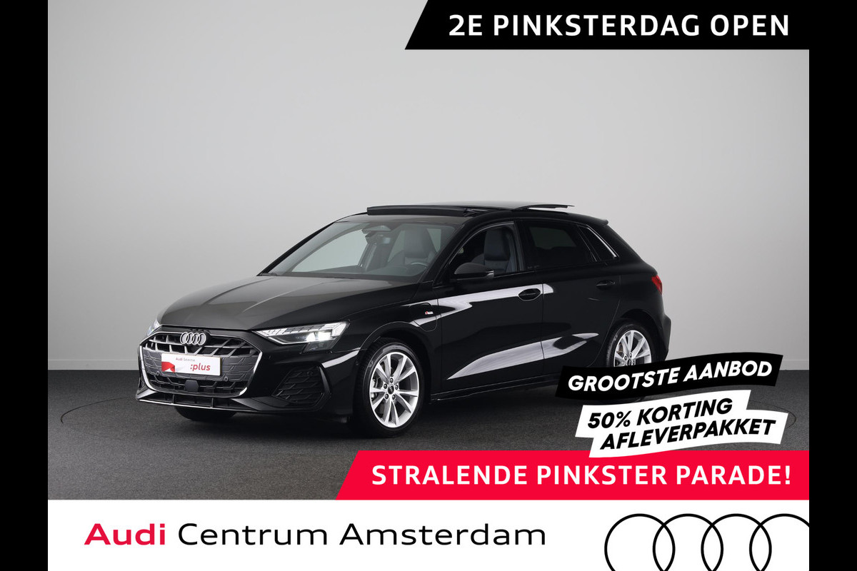 Audi A3 Sportback 40 TFSI e S edition 204 pk S-tronic | Verlengde garantie | Navigatie | Panoramadak | Parkeersensoren (Park assist) | Achteruitrijcamera | Stoelverwarming | S-Line |
