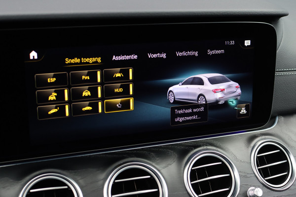 Mercedes-Benz E-Klasse 450 4MATIC Premium+ AMG Line | Luchtvering | Distronic+ | Burmester | Soft-Close | Memory | Trekhaak | HUD | Augmented Reality | Panoramadak | Keyless Go |