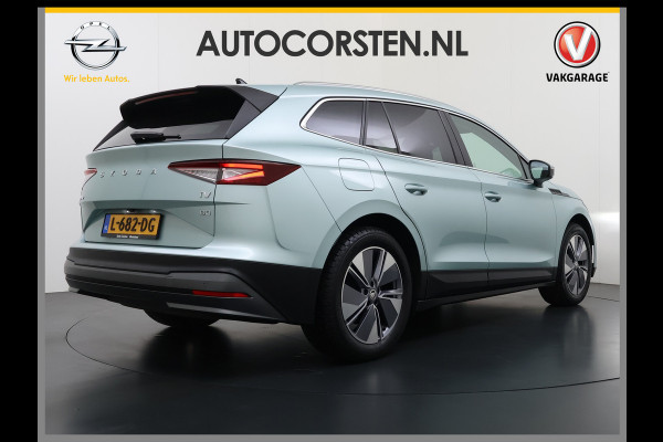 Škoda ENYAQ iV 80 SOH 90% Panoramadak 3-Zone Ecc Adap.Cruise Camera Navi Apple Carplay Android Auto Pdc Stoel+Stuurverwarming Lmv Led Privacy Glas Keyless advanced Dodehoek detectie File assistent Verkeersbord detectie 1e Eigenaar Dealeronderhouden Origineel Nederlandse Auto