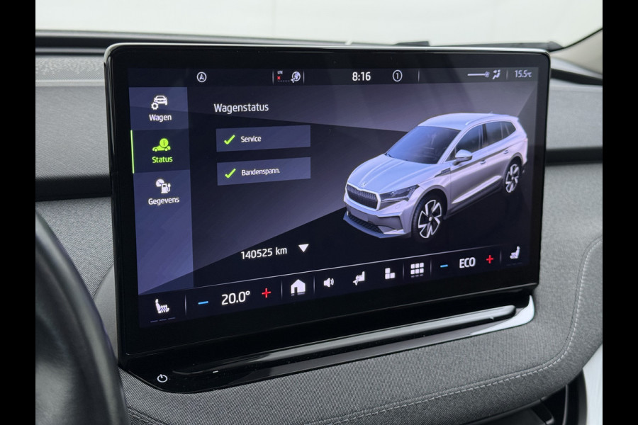 Škoda ENYAQ iV 80 SOH 90% Panoramadak 3-Zone Ecc Adap.Cruise Camera Navi Apple Carplay Android Auto Pdc Stoel+Stuurverwarming Lmv Led Privacy Glas Keyless advanced Dodehoek detectie File assistent Verkeersbord detectie 1e Eigenaar Dealeronderhouden Origineel Nederlandse Auto