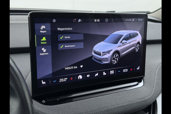 Škoda ENYAQ iV 80 SOH 90% Panoramadak 3-Zone Ecc Adap.Cruise Camera Navi Apple Carplay Android Auto Pdc Stoel+Stuurverwarming Lmv Led Privacy Glas Keyless advanced Dodehoek detectie File assistent Verkeersbord detectie 1e Eigenaar Dealeronderhouden Origineel Nederlandse Auto