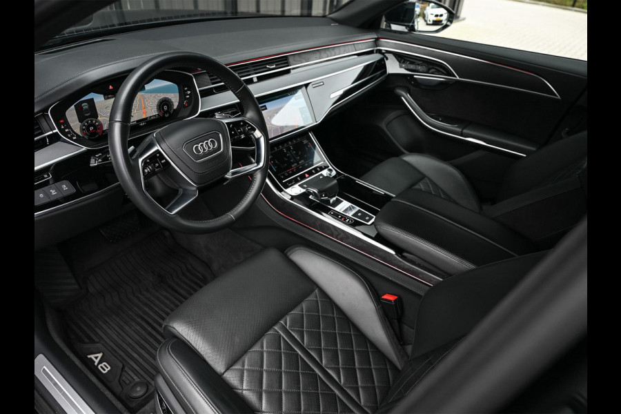Audi A8 55 TFSI quattro Pro Line Plus 55 TFSI QUATTRO PRO LINE PLUS | LUCHTVERING | STANDKACHEL | VIRTUAL COCKPIT | LUCHTVERING | ADAPTIVE CRUISE | STOELVERWARMING EN -VENTILATIE | MASSAGE | 360 CAMERA | PANORAMADAK | LED | STUURVERWARMING | HEAD-UP | AMBIANCE INTERIEUR | SOFT-CLOSE |
