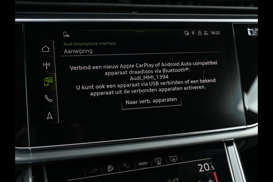 Audi Q8 55 TFSI e quattro Pro Line | S-Seats | B&O Sound | Head-Up | Night vision | Luchtvering | Adaptive cruise  | Camera | Keyless | Ambiance interieur |