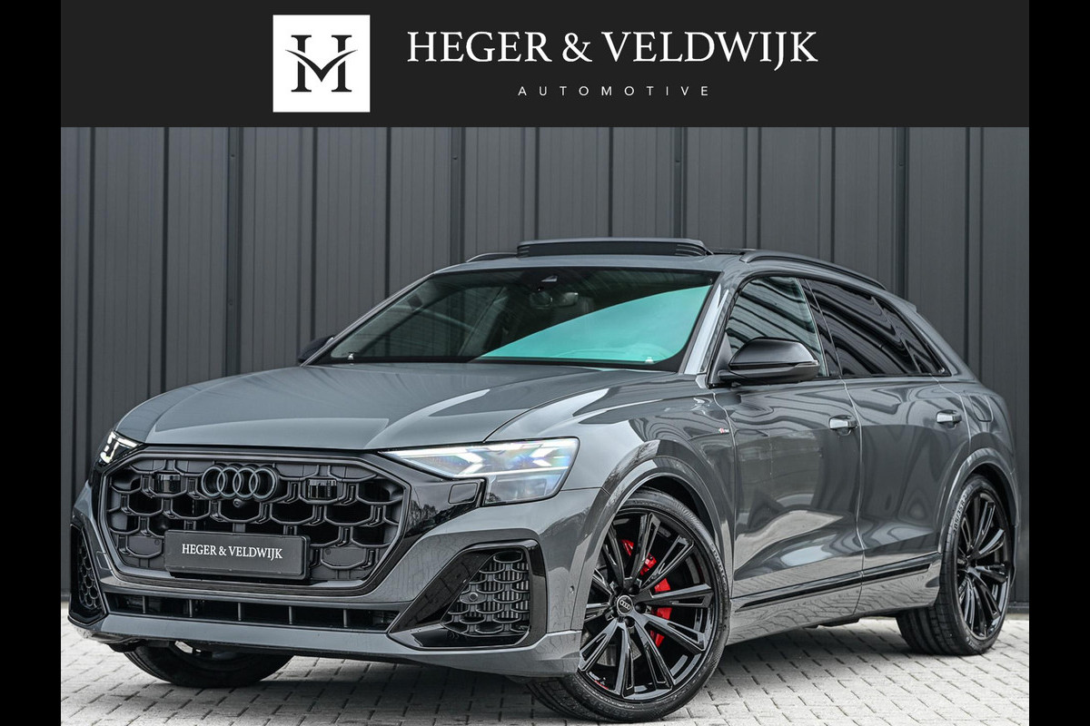 Audi Q8 60 TFSI e quattro Pro Line S Competition | B&O advanced | Audi exclusive | 5 jaar garantie | Panoramadak | massage stoelen | 4 wiel besturing | Alcantara hemel | Soft-close | Elektr. Trekhaak | Achteras besturing | Oled achterlichten