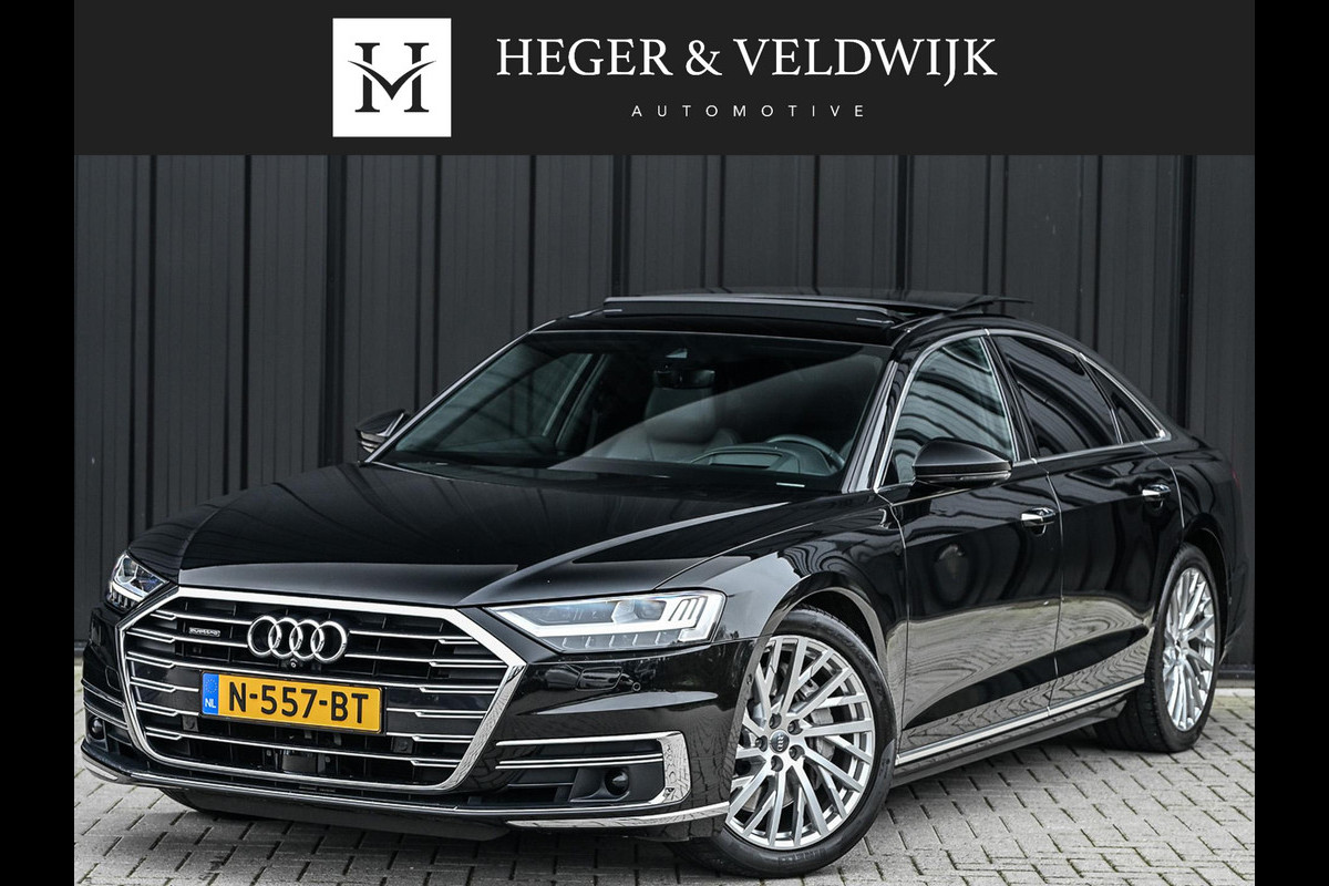 Audi A8 55 TFSI quattro Pro Line Plus | LUCHTVERING | STANDKACHEL | VIRTUAL COCKPIT | LUCHTVERING | ADAPTIVE CRUISE | STOELVERWARMING EN -VENTILATIE | MASSAGE | 360 CAMERA | PANORAMADAK | LED | STUURVERWARMING | HEAD-UP | AMBIANCE INTERIEUR | SOFT-CLOSE |