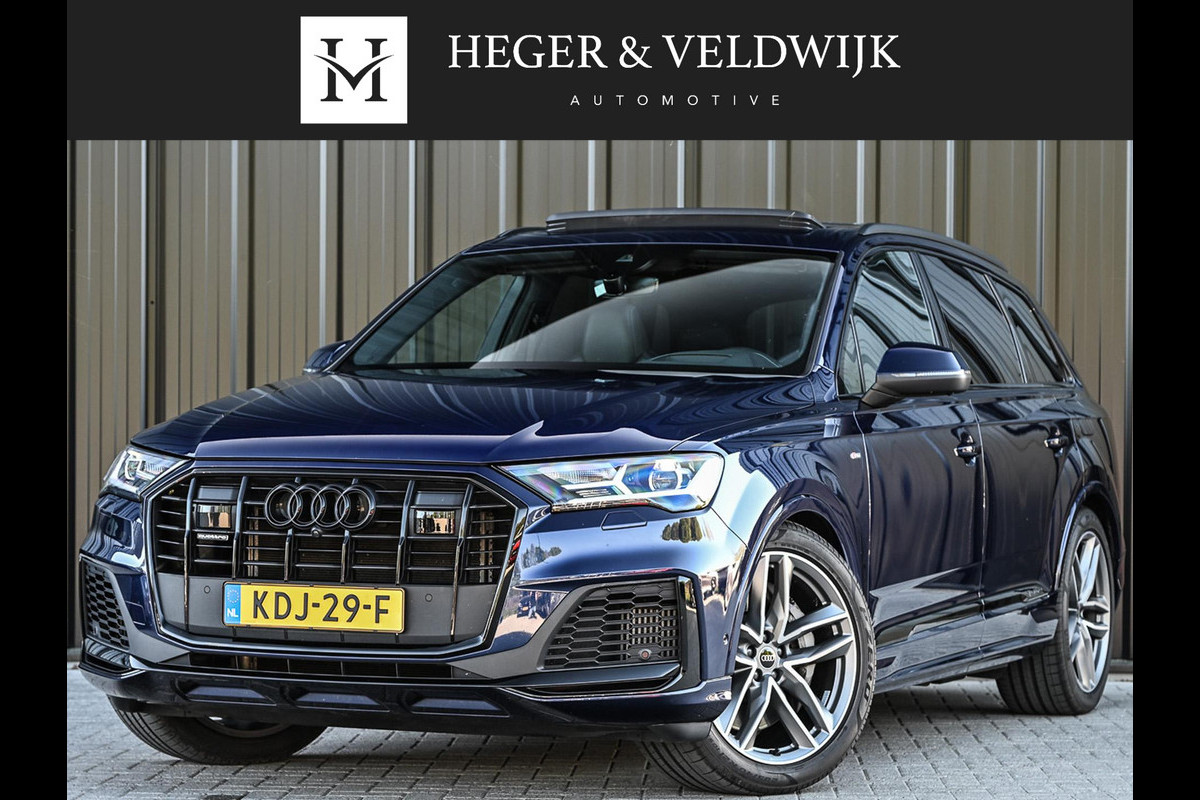 Audi Q7 55 TFSI e quattro Pro Line Advanced | S-Seats | Soh 99.6% | Panoramadak | Bang & Olufsen | Head-up | Memory | Trekhaak | Luchtvering | 360 camera | Soft-close | Adaptive cruise