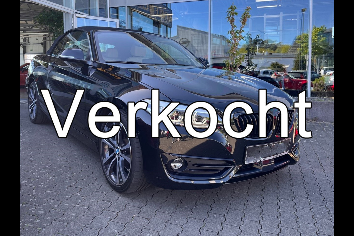 BMW 2 Serie Cabrio 220iA SPORTLINE ** ADAPT. LED, BEIGE LEDER, NAVI PROF, CAMERA, 18-inch LMV ** UNFALLFREI - Slechts 45.900km. ** ** INFORMEER OOK NAAR ONZE AANTREKKELIJKE FINANCIAL-LEASE TARIEVEN **