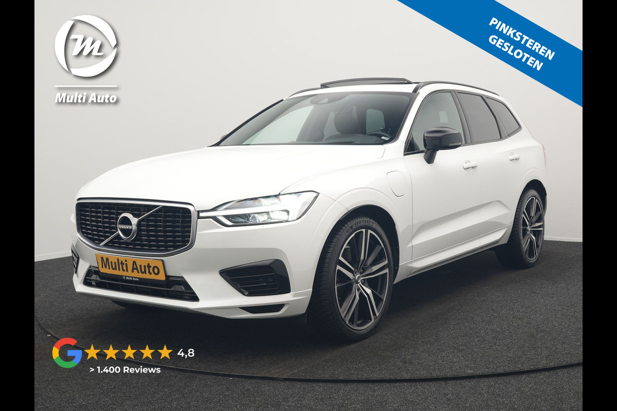 Volvo XC60 Recharge T8 AWD R-Design PHEV 391pk Dealer O.H. | Panodak | Luchtvering | Head Up | Camera | Harman & Kardon | Sportstoelen Memory & Verwarmd | 21"L.M | Apple Carplay | Keyless | Blis | Virtual | Navigatie | DAB | Plug In Hybrid