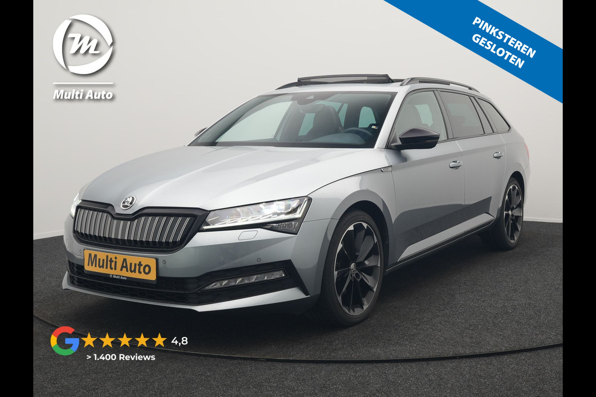 Škoda Superb Combi 1.4 TSI iV Sportline PHEV 218pk Dealer O.H | Panodak | Crystal LED | Camera | Alcantara Sportstoelen Memory & Verwarmd | Cruise Control | Sfeerverlichting | Apple Carplay | Keyless | Navigatie | Virtual | DAB | 19"L.M | Plug In Hybrid |