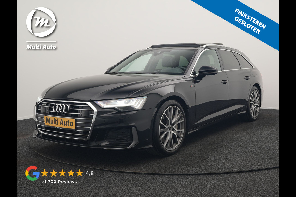 Audi A6 Avant 50 TFSI e Quattro 2x S Line PHEV 300pk Dealer O.H. | Trekhaak Af Fabriek | Panodak | Head Up | Adaptive Cruise | Matrix LED | Bang & Olufsen | Lederen Comfortzetels Memory & Ventilatie | Camera | Keyless | Blis | 20"L.M | Plug In Hybrid |
