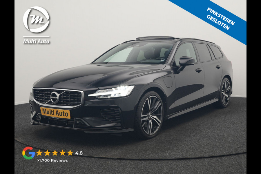 Volvo V60 T8 Twin Engine AWD R-Design PHEV 390pk Dealer O.H. | Trekhaak Af Fabriek | Panodak | Head Up | Harman / Kardon | Camera | Lederen Sportstoelen Memory & Verwarmd | Apple Carplay | Stuur Verwarmd | Navigatie | DAB | Plug In Hybrid |