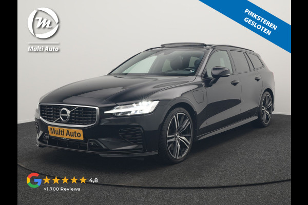 Volvo V60 T8 Twin Engine AWD R-Design PHEV 390pk Dealer O.H. | Trekhaak Af Fabriek | Panodak | Head Up | Harman / Kardon | Camera | Lederen Sportstoelen Memory & Verwarmd | Apple Carplay | Stuur Verwarmd | Navigatie | DAB | Plug In Hybrid |