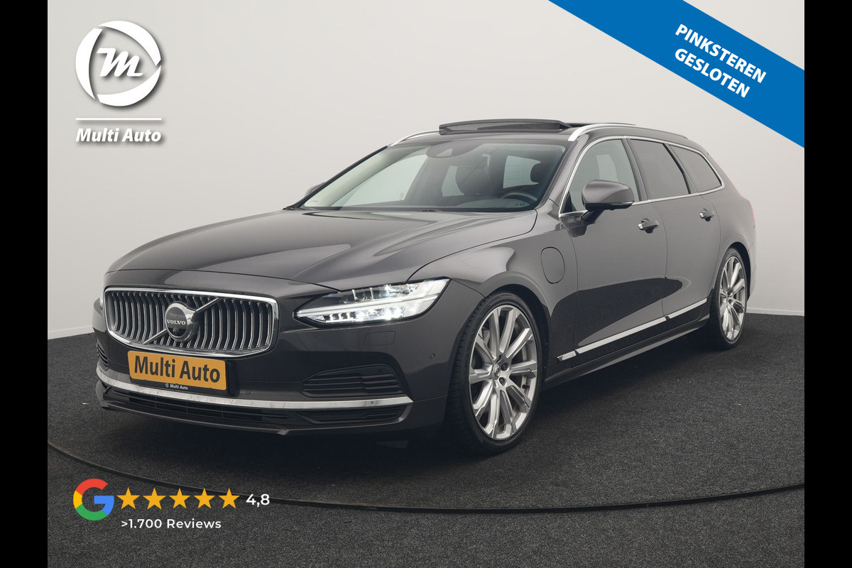 Volvo V90 T6 AWD Inscription PHEV 340pk Dealer O.H. | Trekhaak Af Fabriek | Panodak | Head Up | Adaptive Cruise | 360 Camera | Harman / Kardon | Lederen Sportstoelen Memory & Verwarmd | Keyless | Stuur Verwarmd | Blis | Apple Carplay | DAB | Plug In Hybrid |