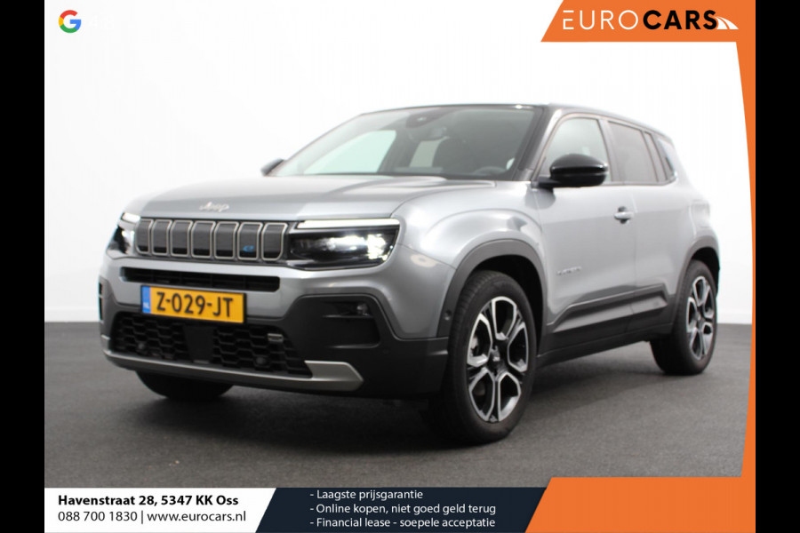 Jeep Avenger Summit 54 kWh SOH 96,5 % Camera Lichtmetalen Velgen 18" Navigatie Apple Carplay/ Android Auto Sfeerverlichting Parkeersensor achter Cruise Control Stoelverwarming Full LED Virtual Cockpit Climate Control Two tone Electrisch bedienbare achterkep