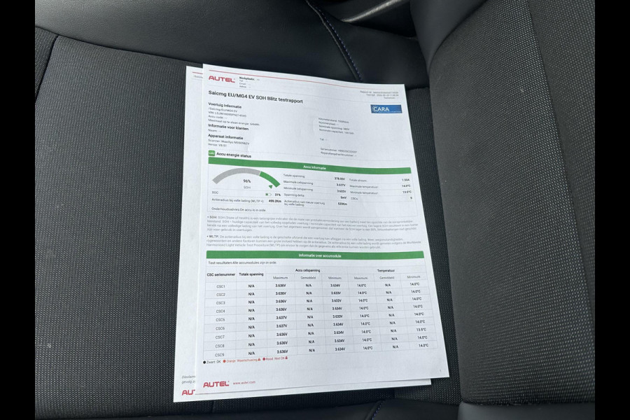 MG Mg4 electric Luxury 64 kWh SOH 96% | 10K KM!! |360 CAMERA| 7 JAAR MG GARANTIE T/M 07-2031| ELEK. STOEL| DODE HOEK SENSOR| STOEL + STUURVERWARMING| ADAPTIVE CRUISE CONTROL