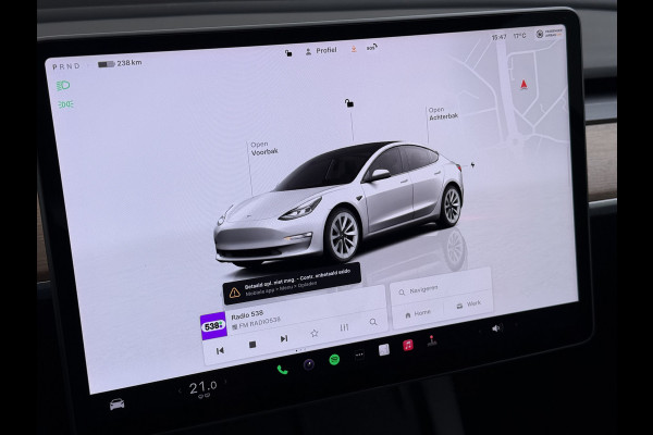 Tesla Model 3 Standard RWD Plus LFP Accu SOH 90,5% Warmtepomp Lmv 19" Elek.Achterklep Leder Panoramadak Navi Ecc Camera's Navi Ecc Pdc Traffic Aware Cruise + Aut.Sturen Lmv Led Elek.Stoelen+Memory+Verwarmd Dealeronderhouden Origineel Nederlandse Auto Garantie op Accu en Motor tot 21-6-2030/160.000km