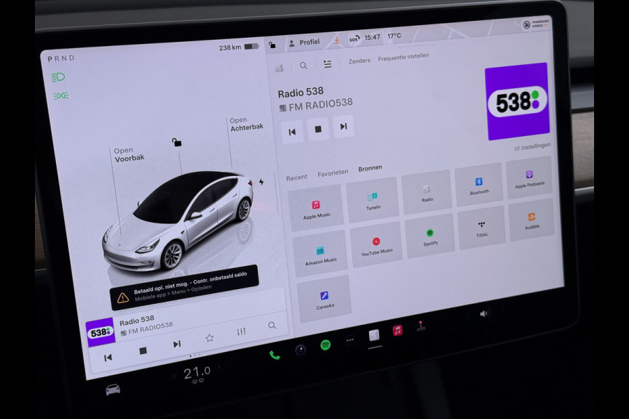 Tesla Model 3 Standard RWD Plus LFP Accu SOH 90,5% Warmtepomp Lmv 19" Elek.Achterklep Leder Panoramadak Navi Ecc Camera's Navi Ecc Pdc Traffic Aware Cruise + Aut.Sturen Lmv Led Elek.Stoelen+Memory+Verwarmd Dealeronderhouden Origineel Nederlandse Auto Garantie op Accu en Motor tot 21-6-2030/160.000km