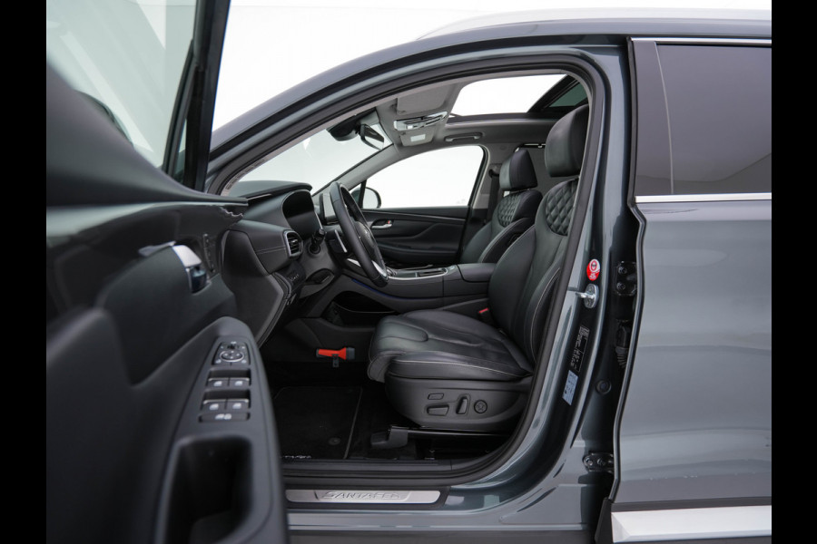 Hyundai Santa Fe 1.6 T-GDI HEV Premium Sky (Face-lift) (INCL-BTW) *PANO | LEATHER | FULL-LED | ADAPTIVE-CRUISE | BLINDSPOT | MEMORY-PACK | DIGI-COCKPIT | SHIFTPADDLES | PRIVACYGLASS | NAVI-FULLMAP | HEAD-UP |19''ALU*