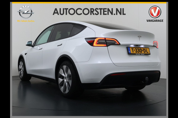 Tesla Model Y RWD 300PK LFP Accu SOH 92,5% Trekhaak Warmtepomp Leder Navi Ecc Adap.Cruise Panoramadak Camera's Stuur+Stoelverwarming Led Traffic-Aware Cruise Control Toybox Elek.Achterklep 1.600KG Trekgewicht 1e Eigenaar Origineel Nederlandse Auto