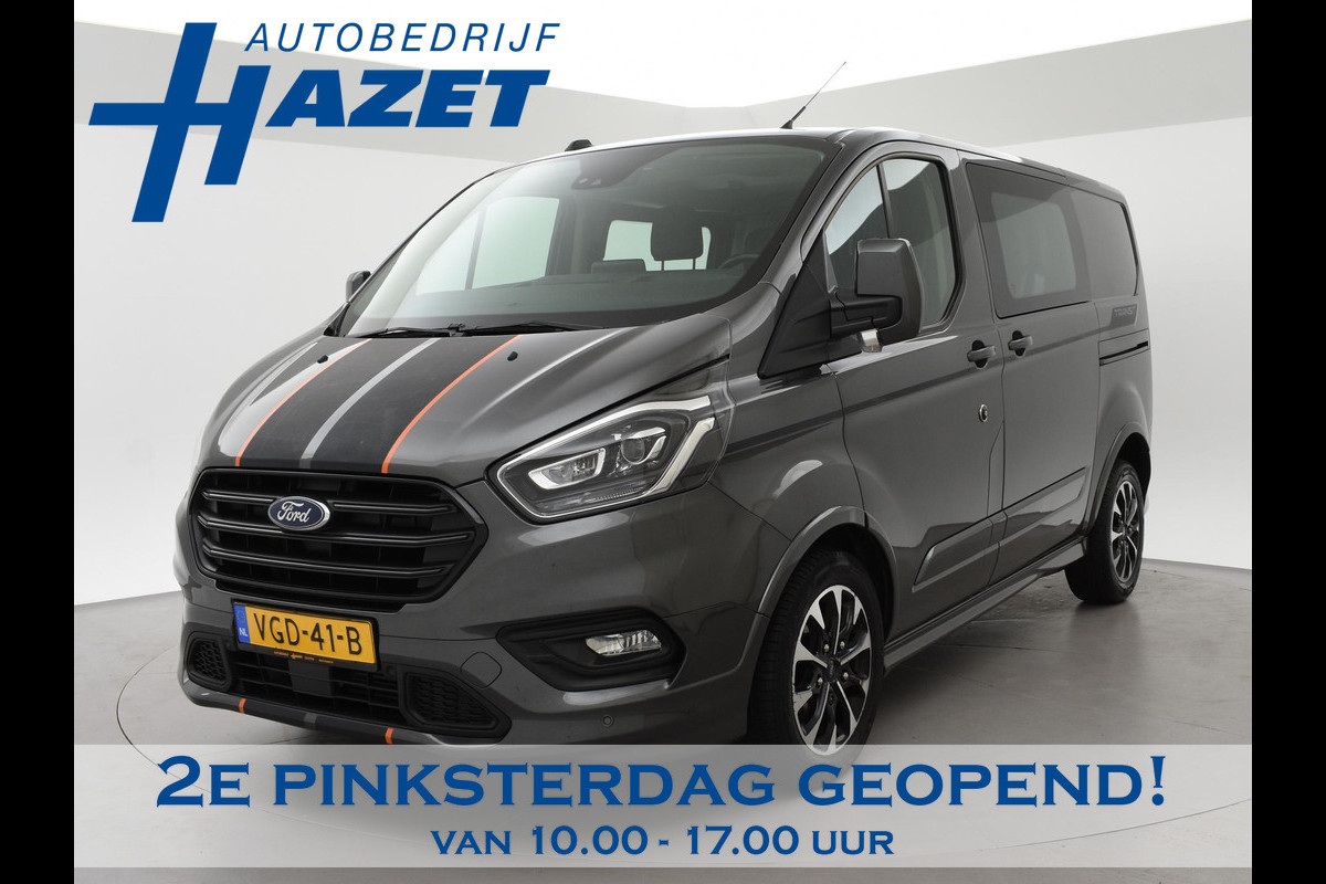 Ford Transit Custom 320 2.0 TDCI 185 PK AUT. SPORT DUBBEL CABINE + 2 SCHUIFDEUREN | ADAPTIVE CRUISE | WINTER PACK