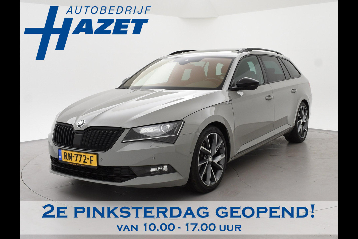 Škoda Superb Combi 1.4 TSI ACT 150 PK SPORTLINE DSG AUT. *STEEL GREY* + WEGKL. TREKHAAK | PANORAMA | 19 INCH | CANTON | ADAPTIVE CRUISE | ALCANTARA