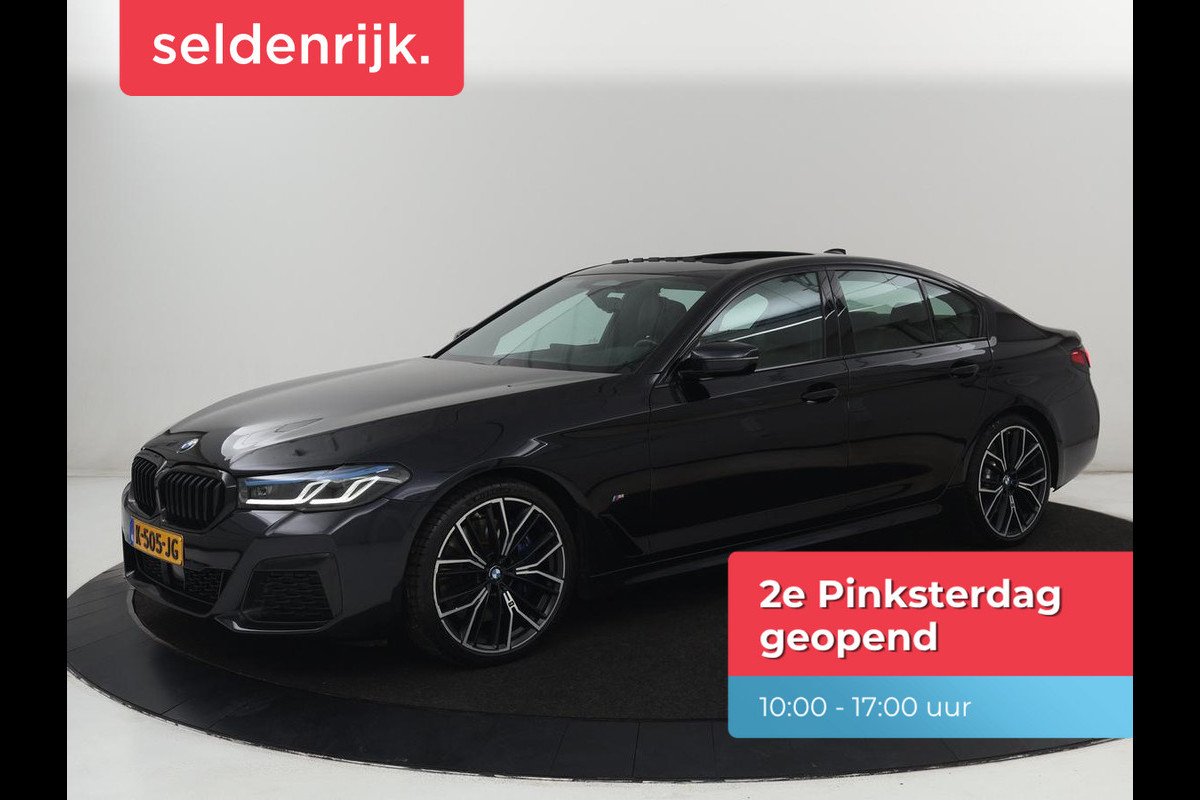 BMW 5 Serie 530d M Sport | Schuifdak | Head-Up | Nappaleder | Trekhaak | Adaptive cruise | Laserlicht | Camera | Stoelverwarming | Navigatie | 20'' | Sfeerverlichting | Park Assist | Origineel NL