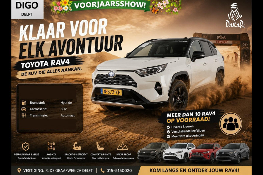 Toyota RAV4 2.5 Hybrid AWD Bi-Tone | 1650 KG trekgewicht | Trekhaak | Parkeersensoren | Apple Carplay & AndroidAUTO | Adapt.Cruise Control |