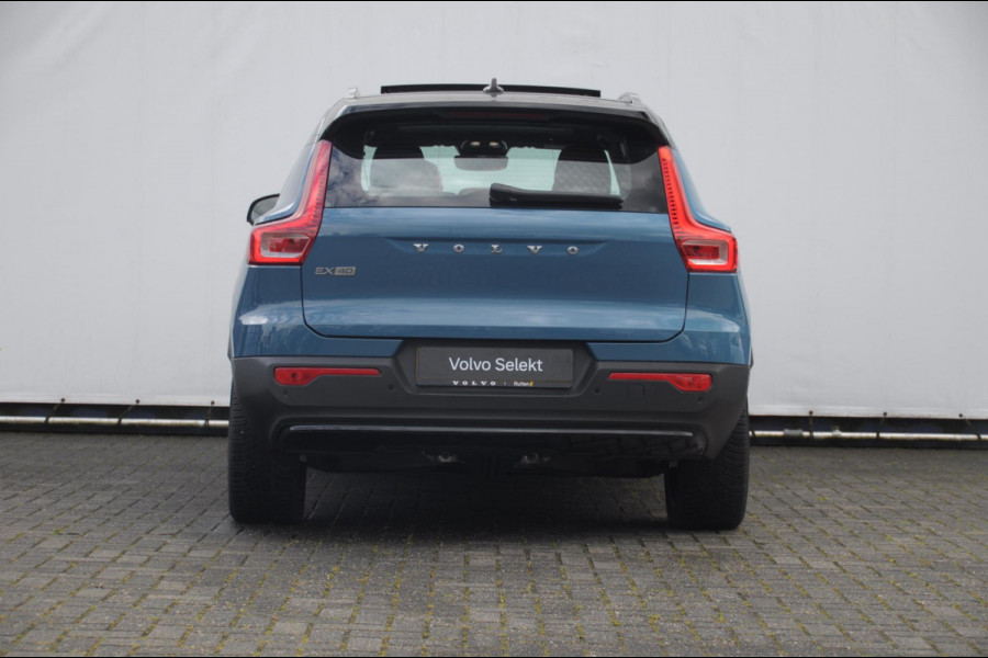 Volvo EX40 Single Ext. Range Ultra 82 kWh / Panorama schuif-kanteldak / 360 Camera / Harman Kardon / Trekhaak / Stuur- en stoelverwarming / Adaptive Cruise / Elektrische best.stoel met geheugen
