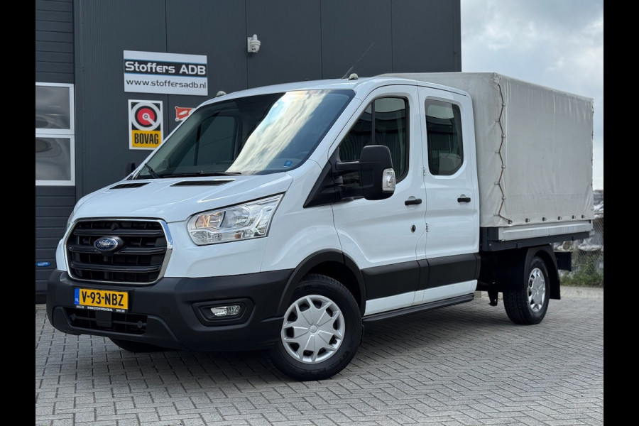 Ford Transit 350 2.0 TDCI L2H1 DC 4WD | Huif | CarPlay | Navi | Cruise | 7-persoons | Standkachel | Airco | Trekhaak | AWD 4x4