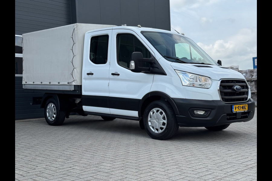 Ford Transit 350 2.0 TDCI L2H1 DC 4WD | Huif | CarPlay | Navi | Cruise | 7-persoons | Standkachel | Airco | Trekhaak | AWD 4x4
