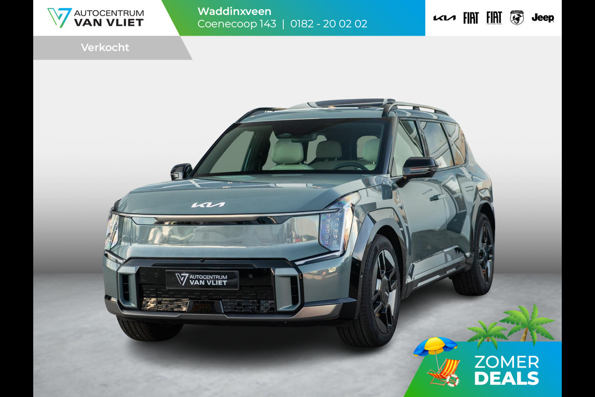 Kia EV9 GT-Line AWD 99.8 kWh | Levering uit voorraad | 7-Pers. | 21" | Head-Up | Stoel-/Stuurverwarming | Premium Audio | Schuif-/kanteldak | Adapt. Cruise | Navi