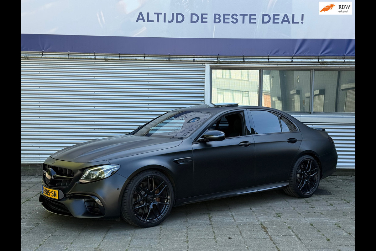 Mercedes-Benz E-Klasse AMG 63 4MATIC Premium Plus Downpipe 612pk+ l Headup l Matzwart Wrap l Burmester l Memory+Stoelkoeling l