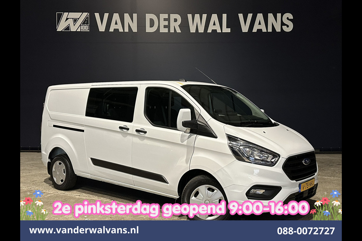 Ford Transit Custom 2.0 TDCI 131pk L2H1 Dubbele Cabine Euro6 Airco | 6-Zits | Navigatie | LED | Apple Carplay | Cruisecontrol Android Auto, Parkeersensoren, Stoelverwarming, Verwarmde voorruit, 2800kg trekvermogen