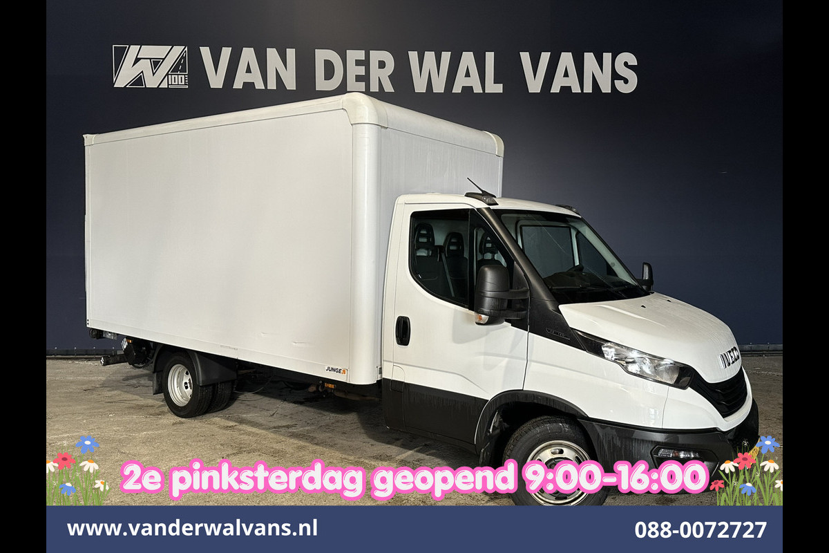 Iveco Daily 35C16H 157pk Dubbel Lucht Bakwagen 4.35m lang Laadklep Euro6 Airco | 980kg laadvermogen Bijrijdersbank