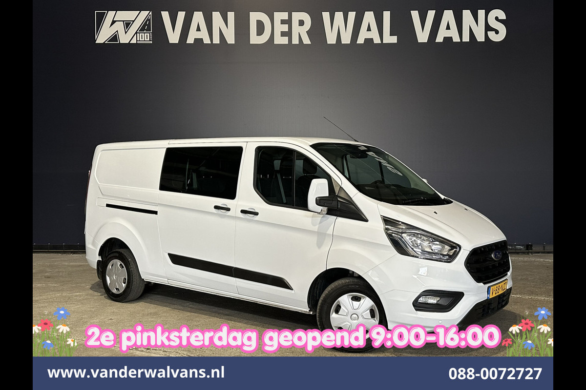 Ford Transit Custom 2.0 TDCI 131pk L2H1 Dubbele Cabine Euro6 Airco | 6-Zits | LED | Cruisecontrol | 2800kg trekhaak Parkeersensoren, Stoelverwarming